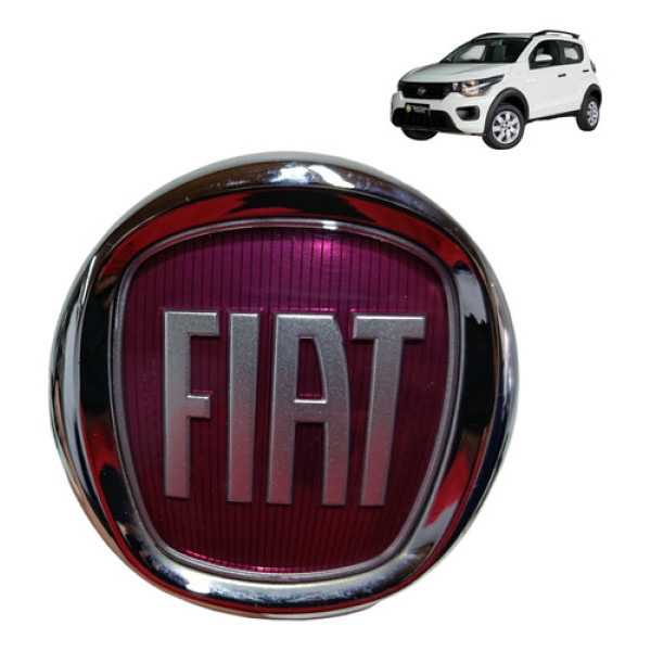 Emblema Grade Dianteira Vermelho Fiat Mobi 2015 2017 2020
