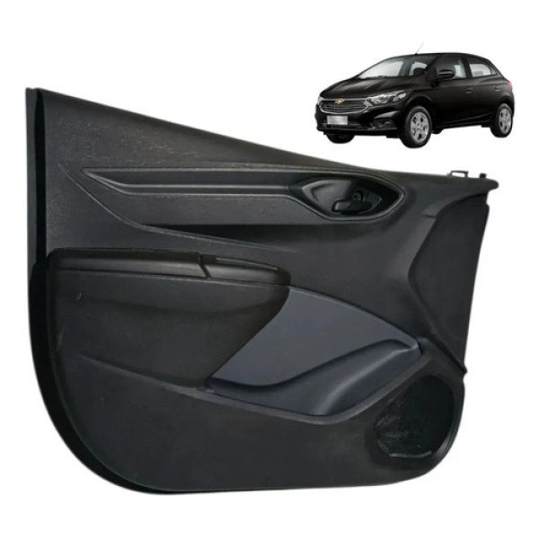 Forro Porta Gm Onix Prisma 2013/2019 Dianteira Esquerda Preto