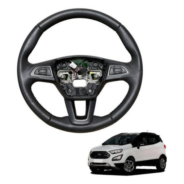 Volante Direção Ford Ecosport 2019 2020 2021 Couro Comando