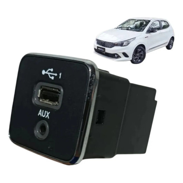 Entrada Usb Auxiliar Fiat Argo Cronos Mobi 2018 2019 / 2025 Preto