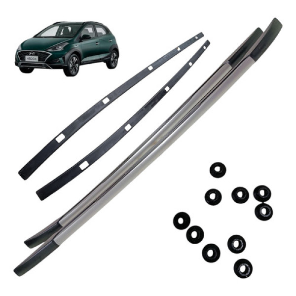 Kit Travessa Rack Teto Friso Hyundai Hb20x 2020 2021 2022