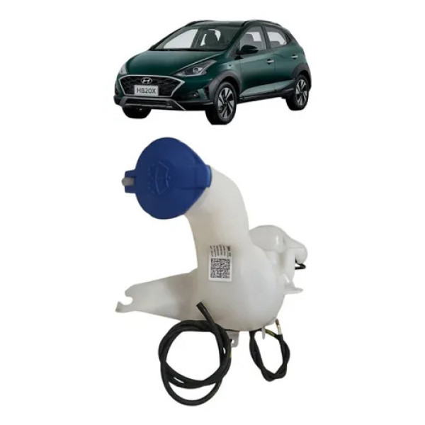 Reservatorio Agua Parabrisa Hyundai Hb20 1.6 2020 2021 2022 Branco Translúcido Com Tampa Azul