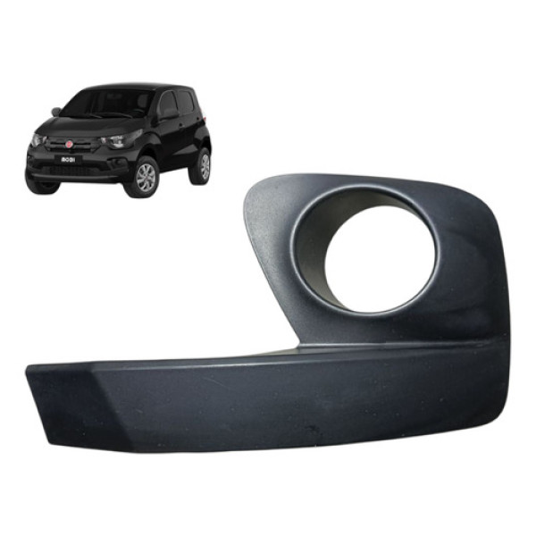 Grade Moldura Farol Milha Fiat Mobi 2017 2021 Esquerdo Preto