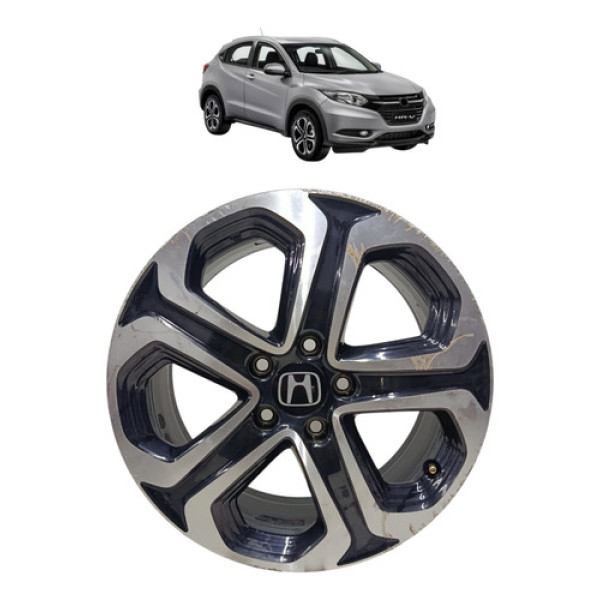 Roda Aro 17 Liga Leve Honda Hr-v Touring 1.8 Automático 2017 Preto E Prata Roda 2