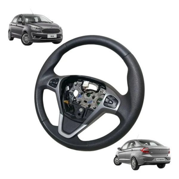 Volante Direção Ford Ka 2015 2016 2017 2018 2019 2020 2021 Cinza-escuro
