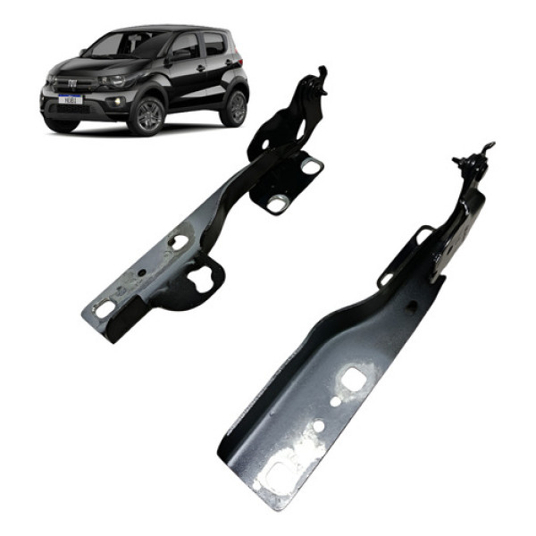 Jogo Dobradiça Capô Fiat Mobi 2016 2017 2018 2019 2020 D/e