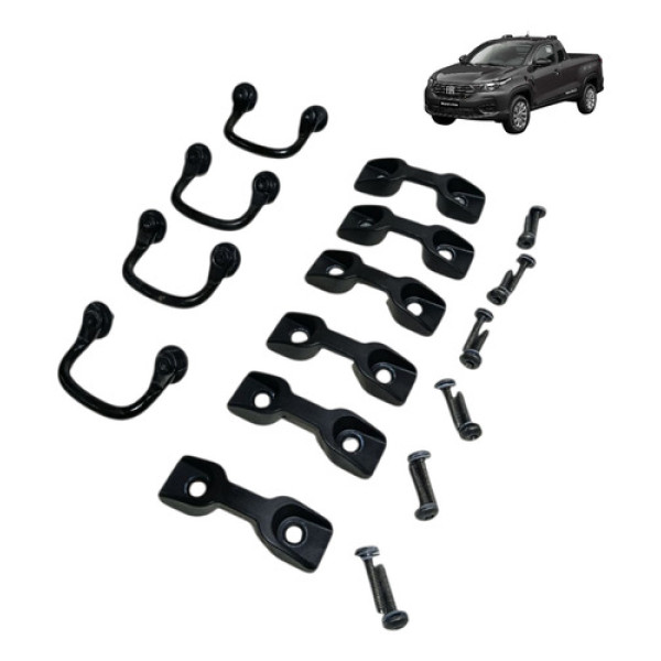 Kit Ganchos Traseiro Caçamba Fiat Strada 2021 2022 2023 2024