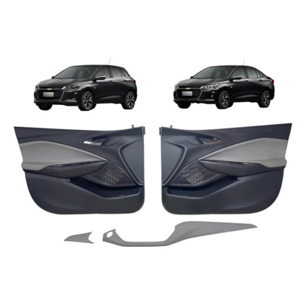 Kit Forro Porta Acabamento Painel Cinza Onix Premier 20/23