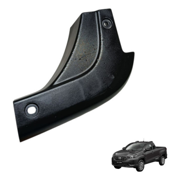 Moldura Canto Caçamba Fiat Strada 2021 / 2024 Lado Esquerdo Preto