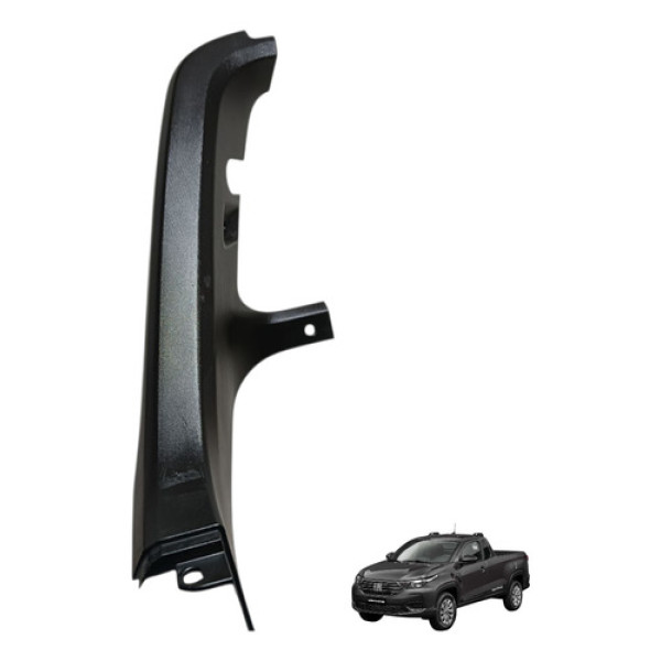 Moldura Caçamba Fiat Strada 2024 2025 2026 Lado Esquerdo Preto