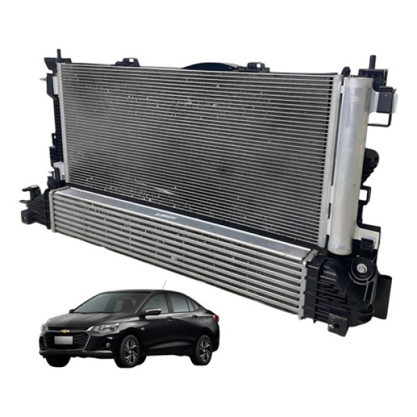 Conjunto Kit Radiador Completo Onix Turbo Automático 20/24