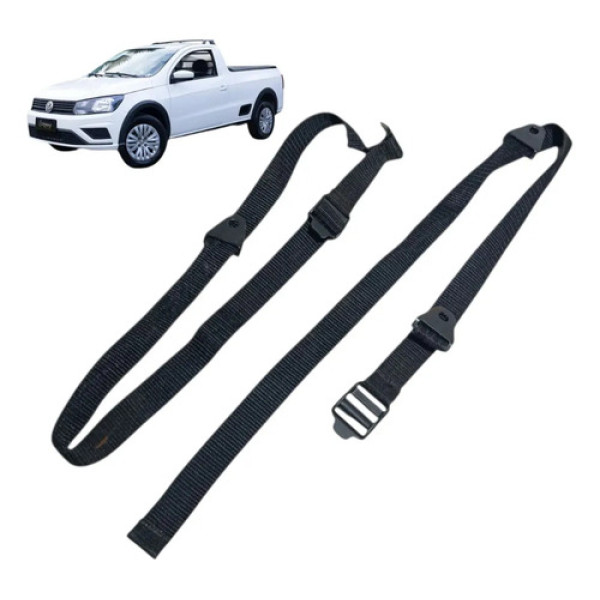 Kit Cinto Fixação Macaco Volkswagen Saveiro 2018 / 2023 Preto
