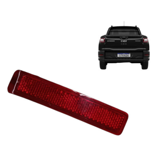Refletor Olho Gato Fiat Strada 2021 / 2025 Lado Esquerdo Vermelho