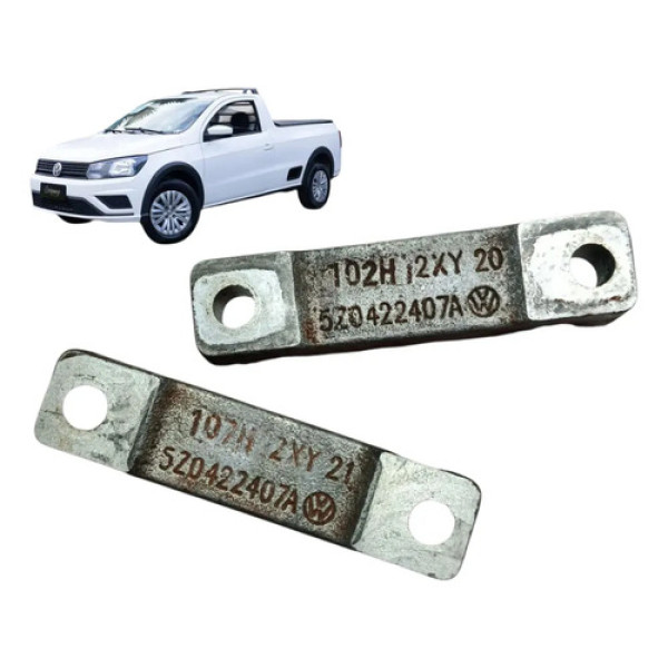 Par Suporte Calço Caixa Direção Vw Saveiro Gol 2018 / 2023 Metal